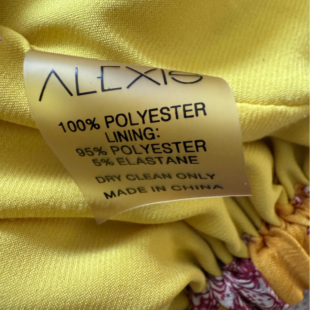 Gold and mauve Alexis crop, wrap top. Size 2. Plunging neckline. - Picture 3 of 7